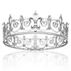 Coroa Redonda de Noiva Europeia e Americana Coroa de Casamento Barroca Preta Coroa Espiral de Casamento Aniversário Liga Metálica Ponto