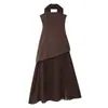 Roupas Europeias e Americanas Femininas Transfronteiriças, Estilo Mais Vendido do Aliexpress, Vestido Tubinho de Uma Alça Sem Mangas Estiloso e da Moda