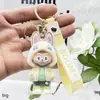 Llavero de Labubu Muñeco de Peluche Colgante Labubu Transfronterizo Colgante para Mochila Escolar Muñeco de Caja Sorpresa Labubu Flocado