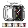 Para Apple Watch 7ª Geração Capa Macia apple watch7 Resistente a Quedas TPU Galvanizado Meia Bolsa Oca Estrutura de Proteção com Furo Redondo
