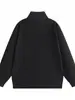 2026 Estilo Coreano Simple Casual Moda Color Sólido Cuello Alto Cardigan de Punto Estilo Primavera/Otoño Doble Cremallera Holgado Unisex
