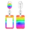 Porta Credencial de Trabajo con ID UV con Cordón Clip Retráctil Etiqueta de Nombre de Empleado Porta Tarjeta de Autobús Credencial de Fábrica Tarjeta de Comida