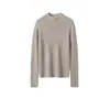 Nuevo Suéter de Lana Pura de Corte Ajustado para Mujer 2025 con Cuello Semi Alto, Favorecedor y Delgado, Capa Base de Punto para Otoño/Invierno, Top de Cuello Redondo