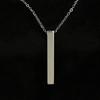 Collar largo de acero inoxidable con espejo y colgante rectangular tridimensional con letras de personalidad sencilla europea y americana, venta al por mayor y transfronteriza