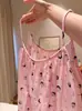 Vestido Camisola de Gasa de Algodón Suave de Verano para Mujer 2026 Modelo Nuevo con Almohadilla para el Pecho Integrada, Hebilla Ajustable, Vestido Suelto para Casa y Dormir