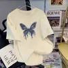Camiseta Blanca de Algodón Puro de Manga Corta Estilo Retro Americano para Mujer, Nuevo Estilo de Verano, Camiseta Popular de Verano, Top Holgado de Talla Grande
