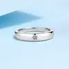 Anillo de pareja de boca abierta de plata de ley 925 10 puntos de moissanita anillo unisex chapado en oro PT950 Venta al por mayor de fábrica