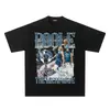 Nueva camiseta de verano retro americana de baloncesto para hombre de manga corta con un divertido estampado de Morant con doble pistola, corte holgado