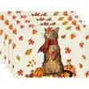 Amazon Halloween Acción de Gracias Manteles Individuales Calabaza Hoja de Arce Manteles Individuales Pavo Otoño Decoración de Mesa Manteles Individuales Resistentes al Calor