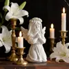 Figurillas de Personajes Transfronterizos Escultura de Chica de Resina Decoraciones Pequeñas de Escritorio Ángel Lindo Estilo Retro Europeo Soñador