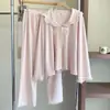 Nuevos Pijamas Térmicos de Felpa Calientes para Mujer, Manga Larga y Pantalón Largo Otoño/Invierno, Estilo Princesa, Cárdigan con Cuello de Muñeca, Conjunto de Dos Piezas para el Hogar
