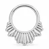 Anillo nasal cerrado sin costuras de aleación de titanio G23 con incrustaciones de circonita Zhenping, aro para tabique nasal y hueso de la oreja, joyería nasal finamente tallada F136
