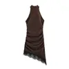 Comercio Exterior Transfronterizo Verano 2026 Nuevo Estilo Europeo y Americano Moda Femenina Sexy Chica Atractiva Encaje Fruncido Minivestido