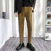 Corduroy Casual Cropped Calças Masculinas Reta Moda Loose ins Outono Estilo Japonês Pingente Wide-leg All-match Casual Calças Casual