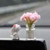 Adornos Creativos para Coche, Lindo Conejo Flor Perfumada para Coche, Mesa de Control Central de Pantalla, Decoración Interior de Coche, Objetos Divertidos, Diosa Popular de Internet