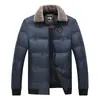 Transfronterizo Talla Europea 2026 Invierno Nuevo Estilo Amazon Chaqueta Acolchada de Algodón para Hombres de Mediana Edad y Mayores Papá con Cuello de Solapa de Piel Protección contra el Frío