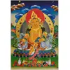 Buda Yuan Hui Huang Caishen Thangka Cinco Sobrenomes Deus da Riqueza Estilo Xizang Pintura Decorativa de Entrada Thangka Feito à Mão Pintura Suspensa de Buda Murais