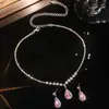 Colar e Brincos Europeus e Americanos Transfronteiriços para Noivas conjunto Strass Zircônia Vestido de Casamento Acessórios de Casamento Femininos Premium