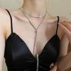 Corrente de Lã Color-retaining de Aço Titânio para Uso Duplo Feminino Longa Simples de Alta Qualidade Outono Puxar Colar Acessórios de Roupa