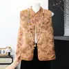 Nuevo Estilo Chino Ropa de Otoño para Abuela Chaleco de Estilo Nacional Ropa para Mujeres de Mediana Edad y Mayores Primavera y Otoño Botón de Rana Chaleco Jacquard Top Chaleco Elegante
