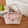 Bolsa Saco Estilo Doce Feminino com Laço e Bolinhas Bolsa de Mão Feminina 2026 Moda Verão Nova Bolsa Transversal Versátil
