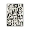 Pintura decorativa estilo industrial preto e branco cinza abstrato moderno criativo geométrico pintura de varanda corredor sala modelo mural de personalidade