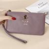 Clutch para Mujer de Piel de Vacuno de Capa Superior Europea y Americana, Temperamento, Cuero de Abeja, Cremallera, Cartera Larga para Teléfono Móvil, Clutch
