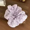 2025 Novo Anel de Cabelo de Bola de Cabeça Traseira Doce Mori com Renda e Pérolas Elegantes e Laço Grande para Mulheres