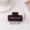 Acessórios da Moda Atacado: Presilhas de Cabelo Atmosféricas de Bolinhas em Formato de Coração, Grampos de Cabelo Estampados em Formato de Coração, Presilhas de Tubarão, Acessórios de Cabelo Vermelhos e Pretos