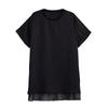 Foto Real de la Nueva Moda de Verano 2026 Camiseta Elegante Simple de Corte Holgado para Mujeres de Tallas Grandes, Top Elegante y Adelgazante para Tallas Grandes
