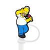 8-10mm Capinha de Palito Desenho Animado Fofo Simpson Tampa de Palito à Prova de Poeira Cobertura Protetora para Canudo de Vidro