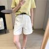 Refrescando para o Verão! Calça Bermuda Anti-Rugas de Verão com Linhas Verticais, Casual que Cobre a Carne e a Virilha, Shorts de Cintura Alta Sem Ferro para Mulheres