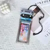 Bolsa impermeable transparente de PVC para teléfono móvil, bolsa para teléfono móvil con airbag plegable triple, funda protectora inflable para teléfono móvil para natación al aire libre