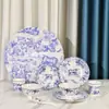 Juego de Vajilla de Porcelana Ósea Estilo Europeo para el Hogar de 10 Piezas Serie Tigre Regalo de Inauguración Plato para Filete Occidental Taza de Café Platillo Cuenco Cuchara Lote