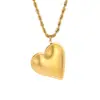 Aretes con Forma de Corazón con Cadena Trenzada Collar de Acero de Titanio para Mujer, Estilo Francés Estilo Ins Lindo y Dulce Colgante de Corazón, Aretes Frescos y Sencillos
