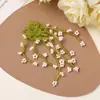 Atmósfera de Principios de Primavera Mar Verde de Flores Silvestres Borla Flor de Cuentas de Arroz Aretes Estilo Fresco DIY Aretes para Mujer Pendientes de Primavera Accesorios