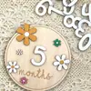 Estilo Ins Bebê Madeira Inglês DIY Lua Cheia Cem Dias Lua Cheia Um Ano de Idade Registro Comemorativo de Crescimento Adereços de Foto Arranjo