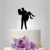 Inserto de Cartão Personalizado de Acrílico para Bolo de Princesa Bonecos da Noiva e do Noivo Cartão para Bolo Decorações de Bolo