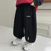 Pantalones jogger bordados con el abecedario para niños, colección primavera-otoño 2026, pantalones largos casuales para bebés, pantalones deportivos para niños estilo coreano