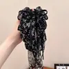 Pinza de Clip con Lazo de Malla y Gypsophila para Bebé, Pasador de Pelo de Gama Alta para Cola de Caballo Baja, Accesorios para el Cabello en la Parte Posterior de la Cabeza
