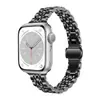 Adequado para Apple Watch9/8/7/6/5/Se Pulseira de Relógio de Aço Inoxidável com Sete Contas Feminina Apple Cintura Fina Ajuste Slim