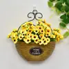 Cestas de Flores de Parede, Vasos de Flores, Cestas Suspensas, Decorações de Parede Tecidas para Interior e Exterior, Tecelagem de Bambu de Parede, Arte em Rattan Puramente Feita à Mão, Rattan de Imitação