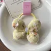 Nuevo Estilo Coreano Estilo Pastoral Fresco Floral Relleno de Algodón Cabeza de Flor Cuerda para el Cabello Niña Dulce Anillos para el Cabello Tendón de Goma Cola de Caballo