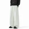 Pantalones de chándal de pierna recta de peso pesado con caída, de marca americana a la moda, con cintura de bloques de color personalizados para hombre y mujer, holgados y adelgazantes para otoño, estilo deportivo casual