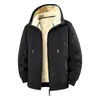 Chaqueta de algodón talla europea abrigo de algodón hombre chaqueta de lana de cordero invierno juvenil de invierno más terciopelo talla grande holgada cálida con capucha