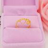 Anillo de cadena de cuentas de latón chapado en oro, joyería de oro de imitación chapada, anillo de dedo vivo para damas de estilo nacional, joyería al por mayor