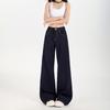 Calças Jeans Wide Leg para Mulheres, Jeans de Corte Amplo, Jeans Finos de Cintura Baixa para o Verão, Jeans Levemente Flare para Mulheres