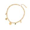[Ice Meng] Collar de Ojo de Aceite Goteando Moda Amor Acero Inoxidable Cadena Clavícula Collar de Moda INS N119