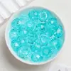 Cuentas de resina transparentes en forma de estrella con pequeñas facetas y agujeros grandes, cuentas planas para joyería DIY, cadenas de teléfono, pulseras de cuentas y accesorios