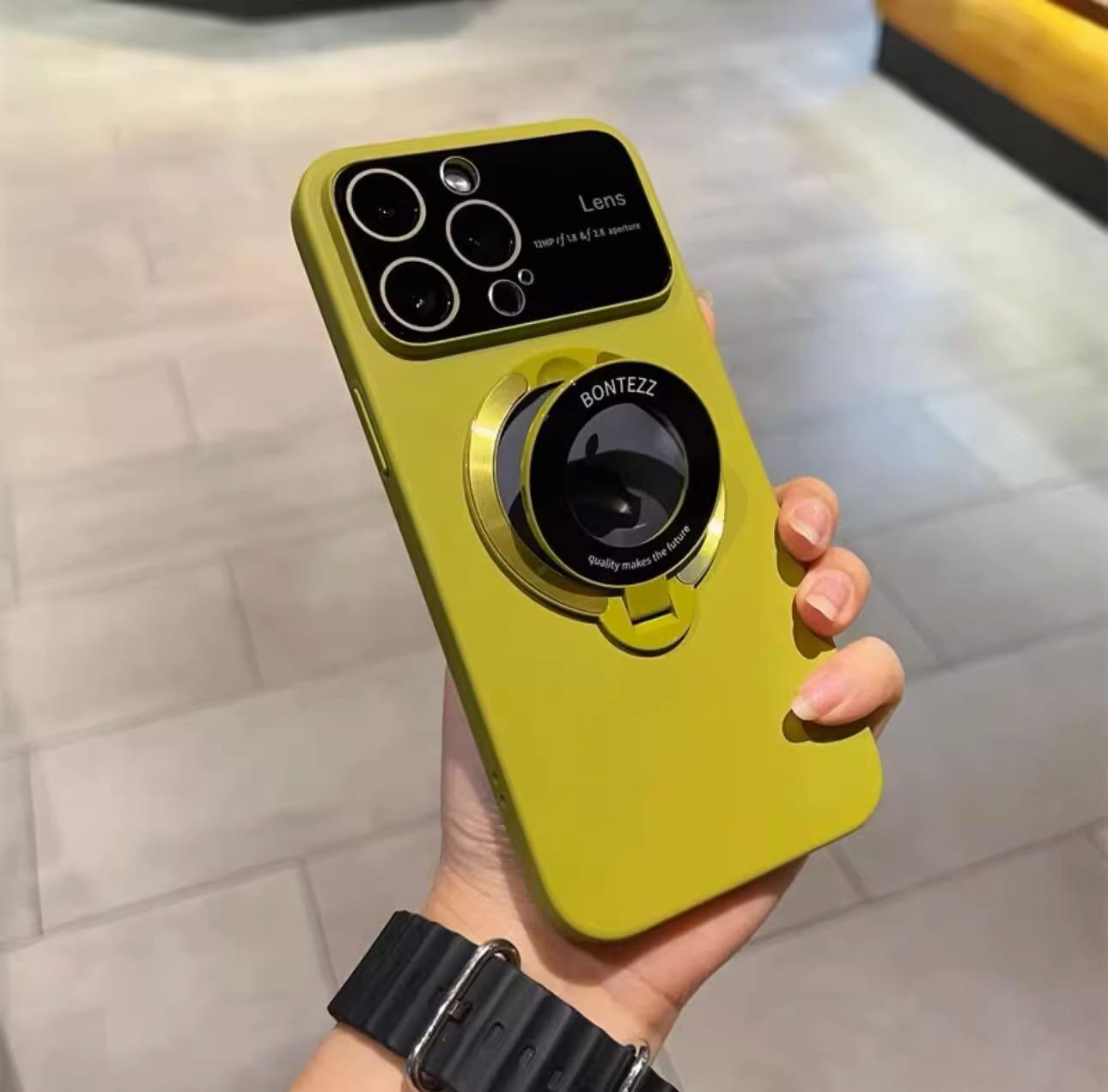 手淘_SKU_大视窗【芥末绿-磨砂款】PC磁吸支架壳 QP